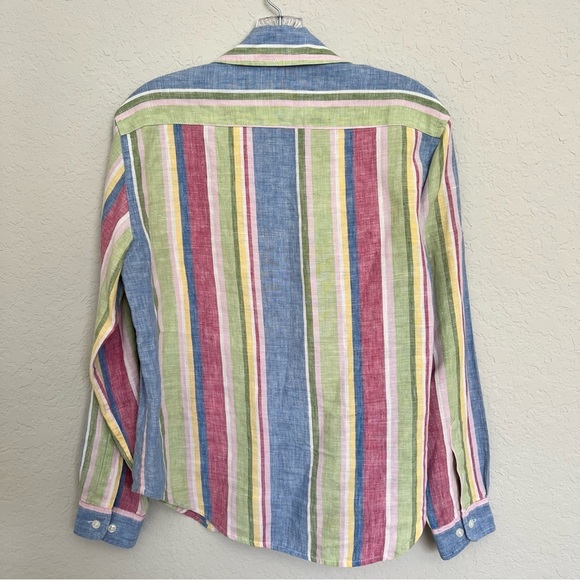 Jones New York Linen Striped Button Up Shirt Sz Petite XS Multicolor Long Sleeve - Picture 3 of 7